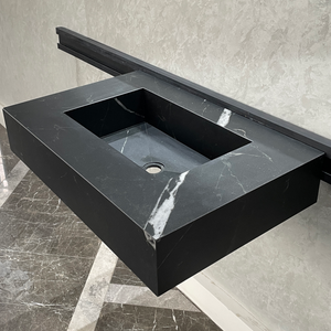 Handmade Lamar Marquina Porcelain Sink: Customizable Modern Bathroom Basin (ES-052)