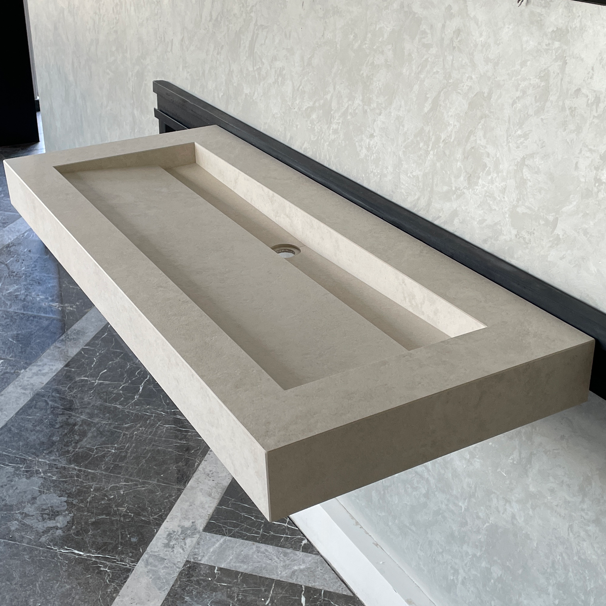 Handmade Infinity Chianca Di Ostuni Porcelain Sink: Marble Look, Custom Bathroom Vanity (ES-049)