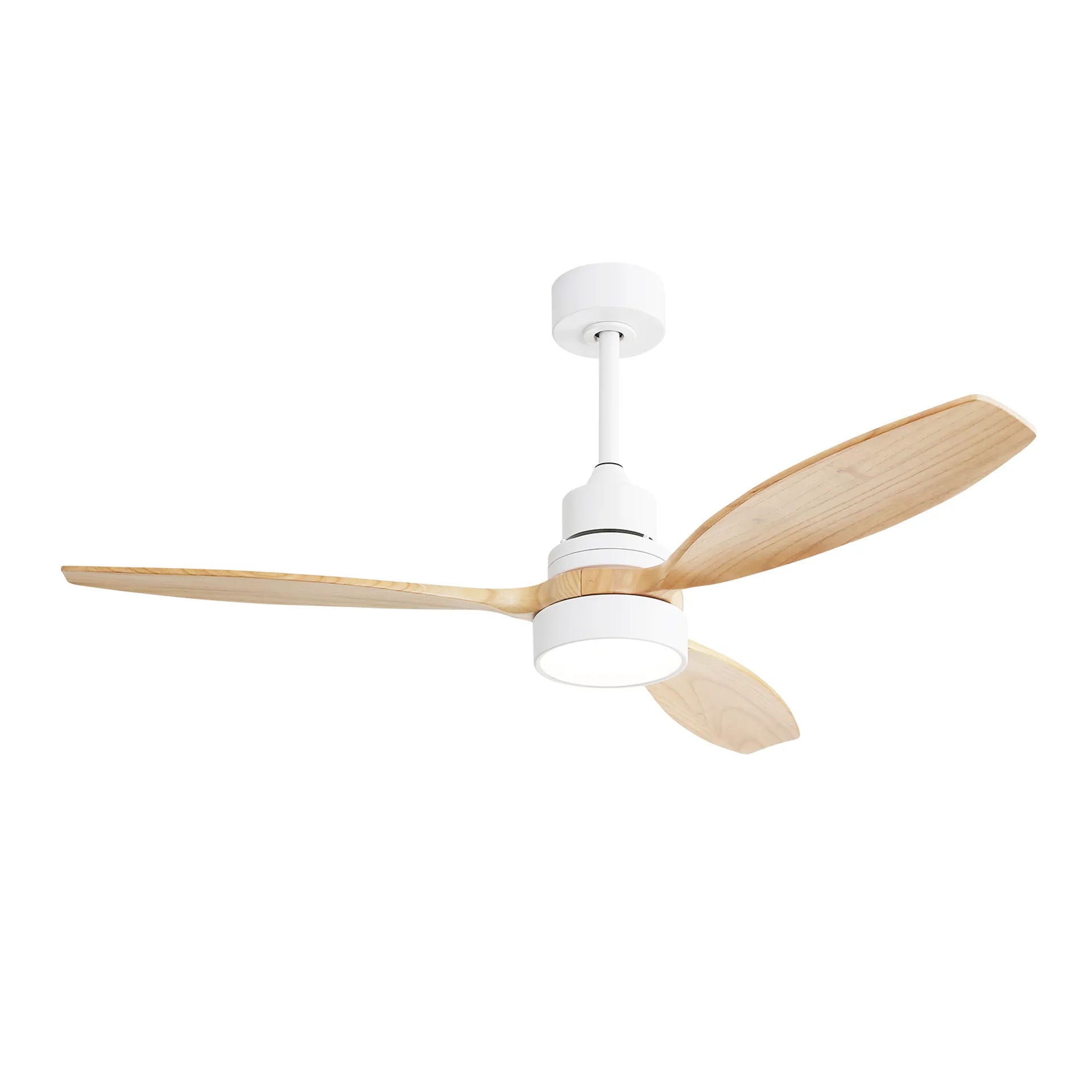Indoor Ceiling Fan with Dimmable LED Light and 6-Speed Remote - Light Brown or White