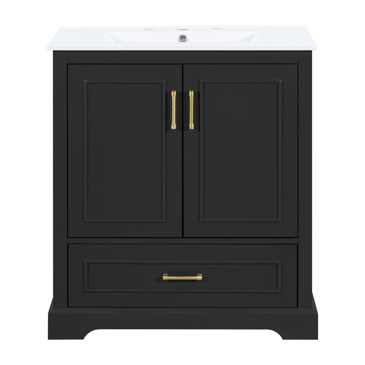 Bathroom Vanity with Sink and Soft Close Doors - White, Black, Green, or Gray
