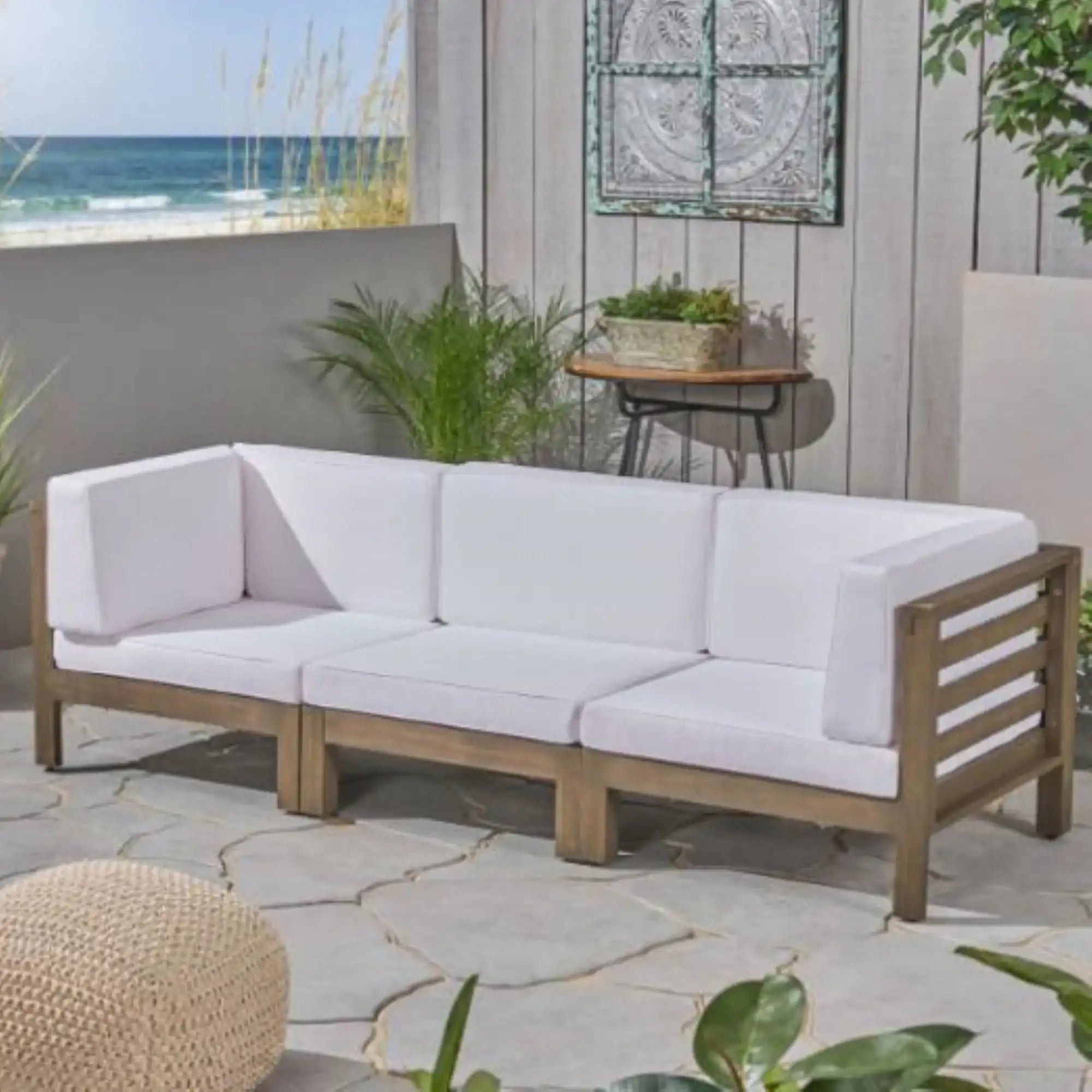 Oana 3 Piece Outdoor Sofa Set with Water Resistant Cushions - Multiple Colors