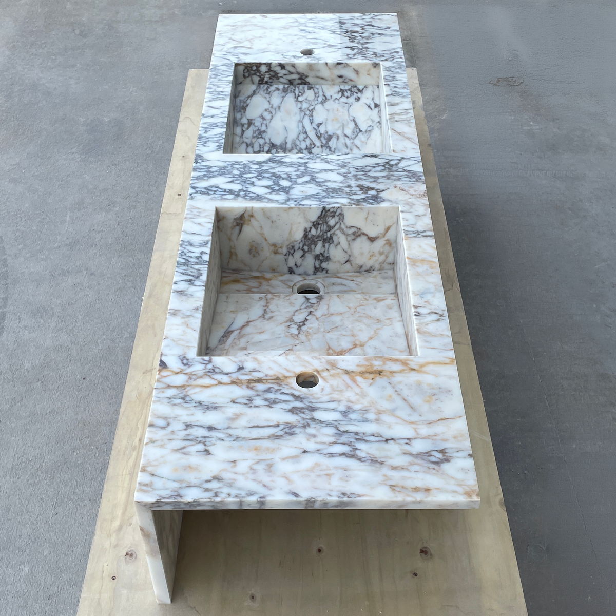Handmade Calacatta Viola Marble Sink: Custom Vanity Top (NS-145)
