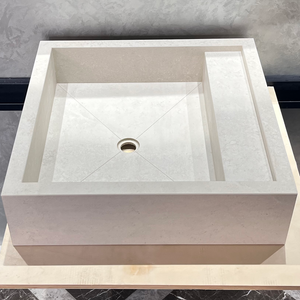 Handmade Infinity Chianca Di Ostuni Porcelain Sink: Marble Look, Custom Bathroom Vanity (ES-048)