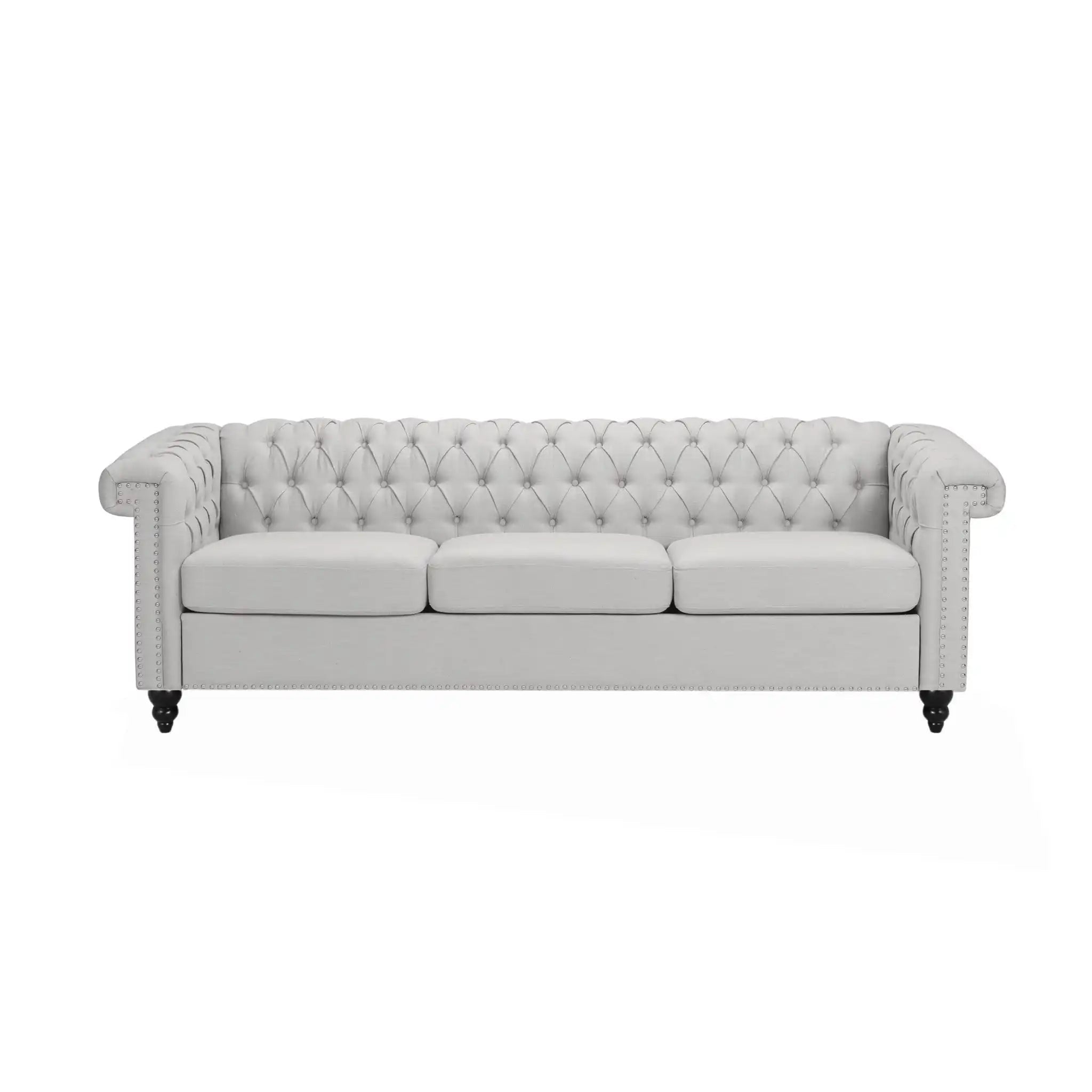 Chesterfield Style 3 Seater Sofa with Deep Button Tufting - Multiple Colors