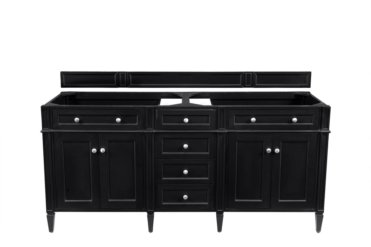 James Martin Brittany 72" Double Bathroom Vanity, Black Onyx