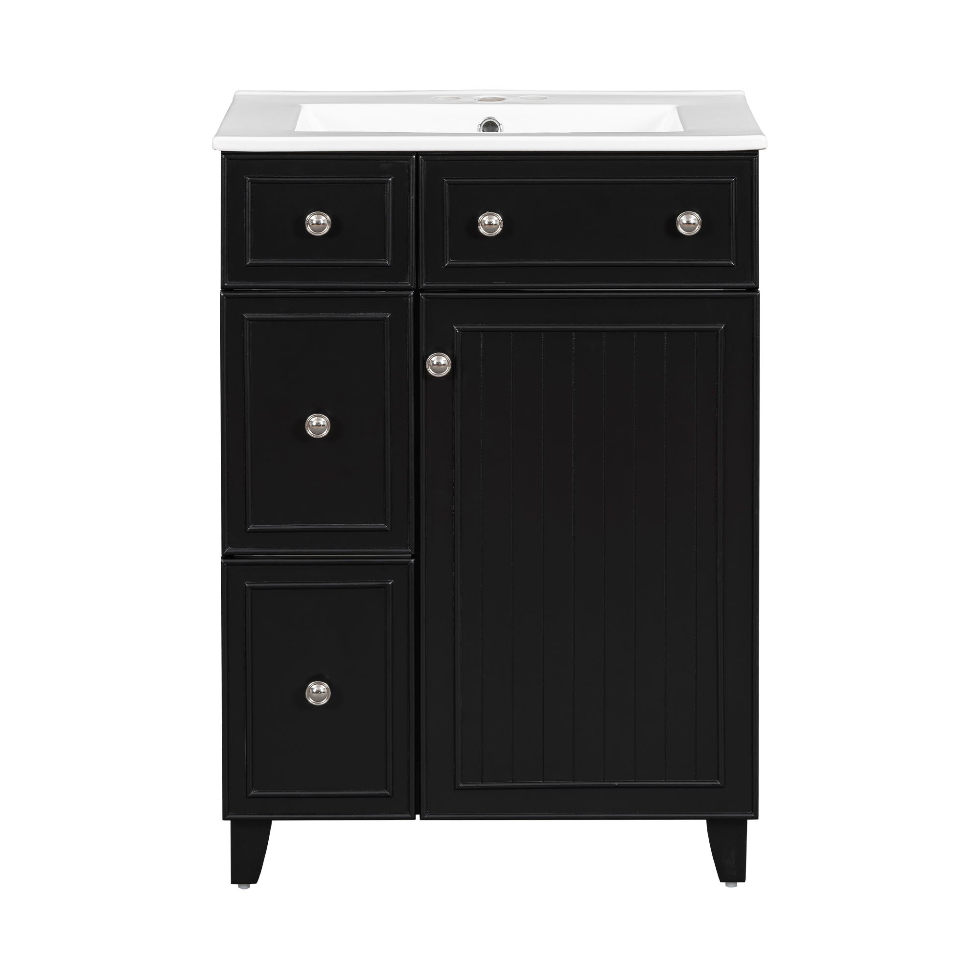 Transitional Bathroom Vanity Cabinet with Ceramic Sink - Multiple Colors