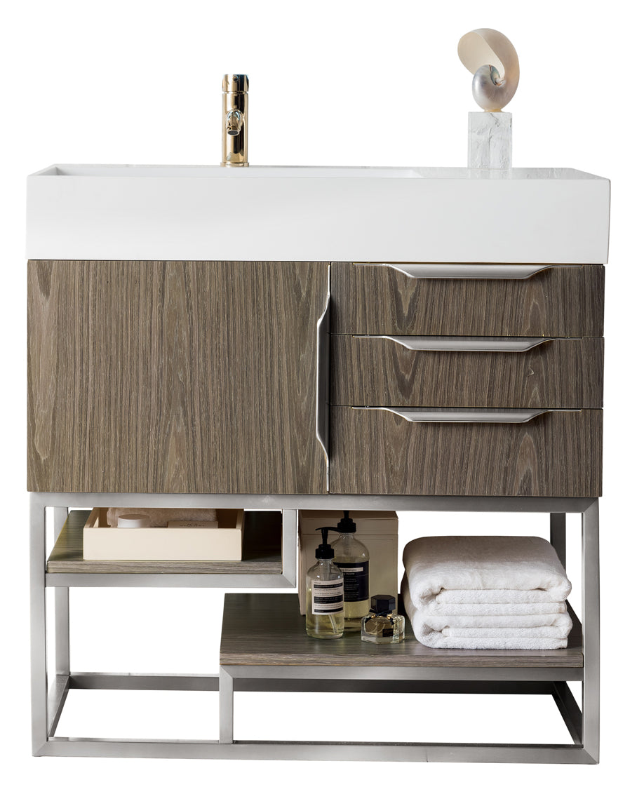 James Martin Columbia 36" Single Bathroom Vanity, Ash Gray