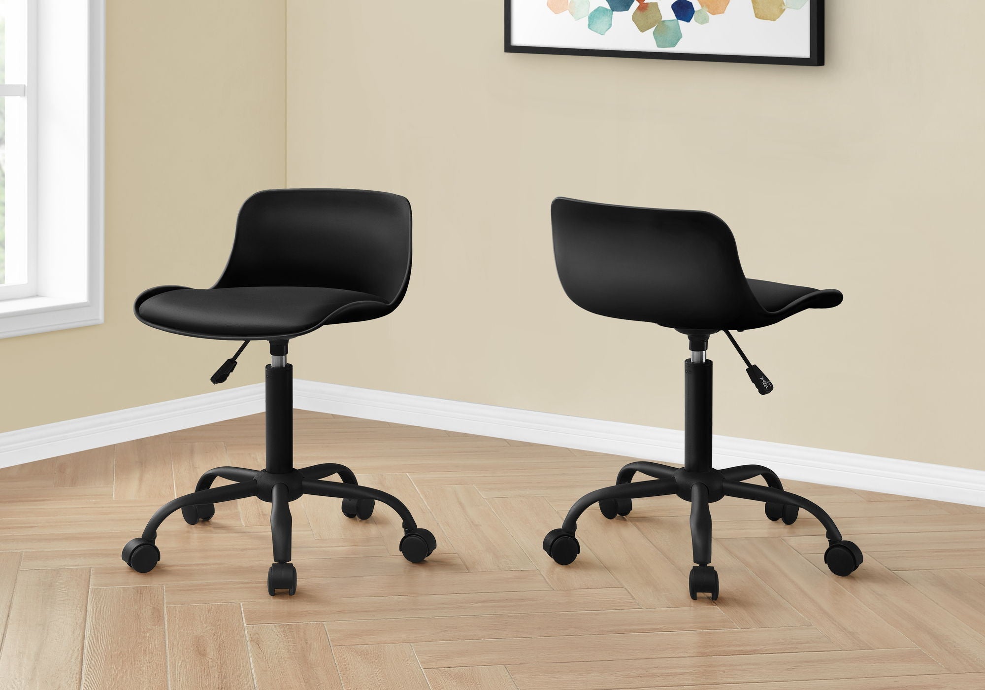 Ergonomic Office Chair with Adjustable Height and Swivel Base - Faux Leather