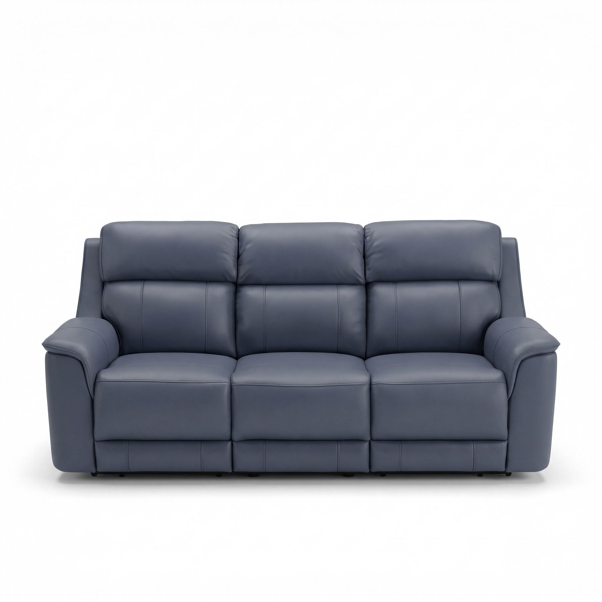 Dual Power Reclining Sofa with Adjustable Headrest - Blue, Dark Brown, Dark Gray