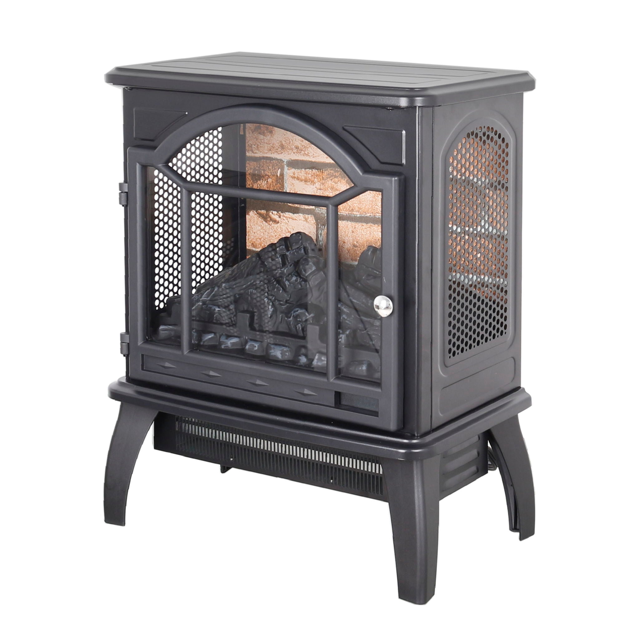 3D Flame Electric Infrared Quartz Fireplace Stove with Remote Control - Black or Dark Gray