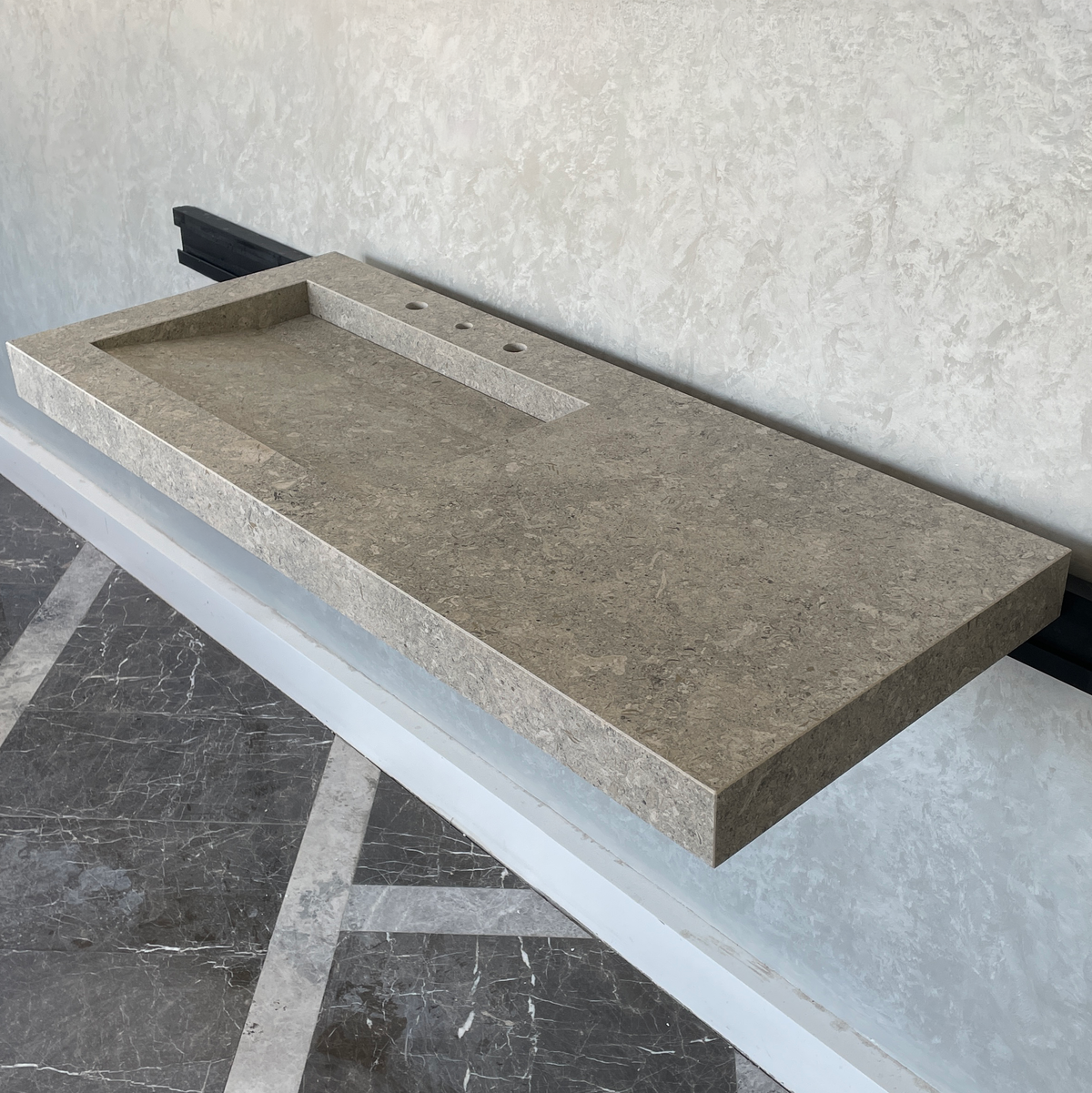 Handcrafted Custom Dekton Grigio Porcelain Bathroom Sink: Custom Vanity Top or Wall Mount (ES-043)