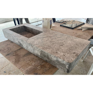HANDCRAFTED CUSTOM TUNDRA GREY MARBLE SINK (NS-073)
