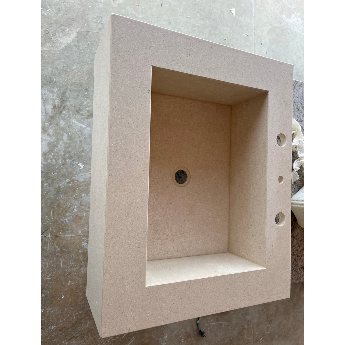 HANDCRAFTED CUSTOM LIMESTONE SINK (NS-051)