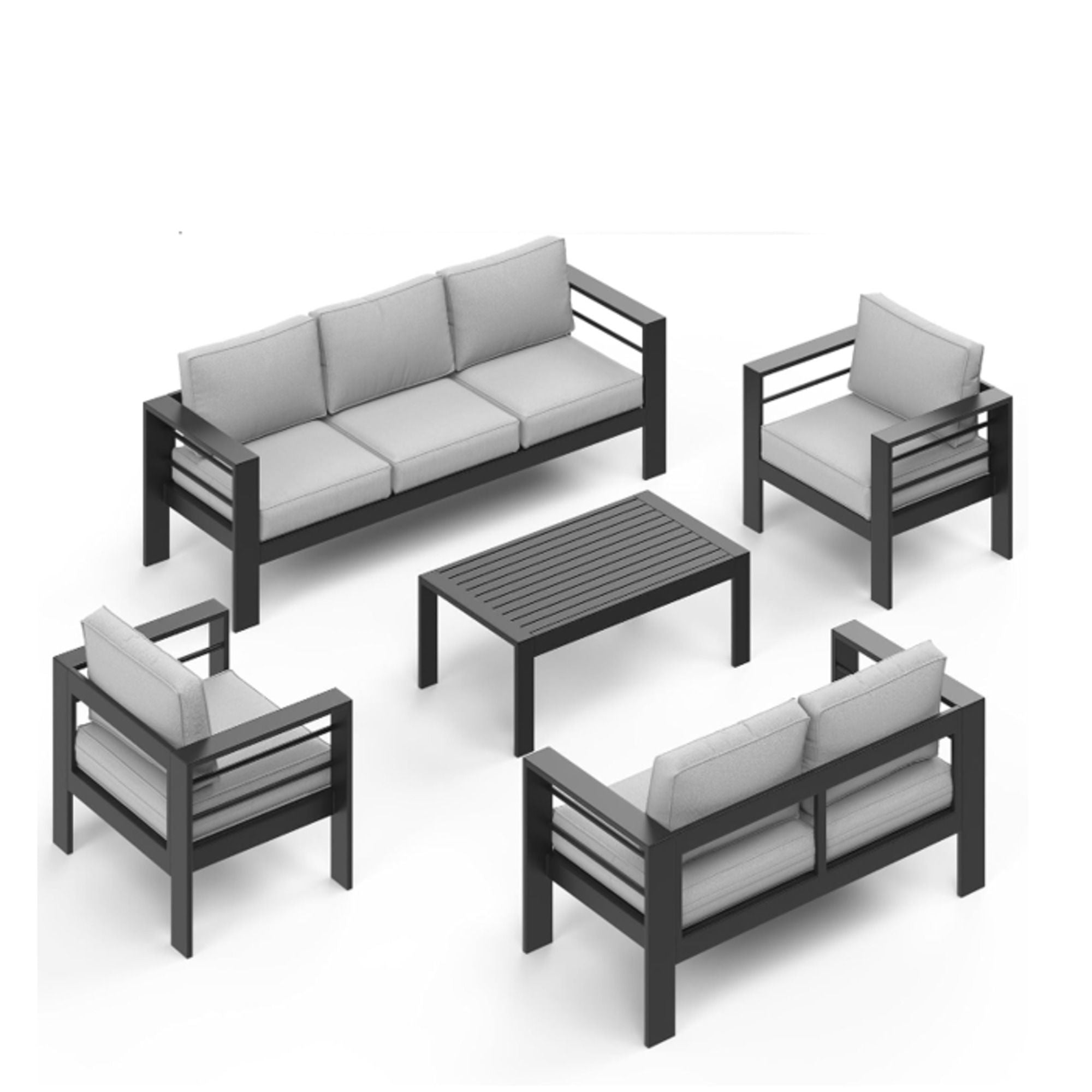 Outdoor Patio Set with All-Weather Thick Cushions - Black or White