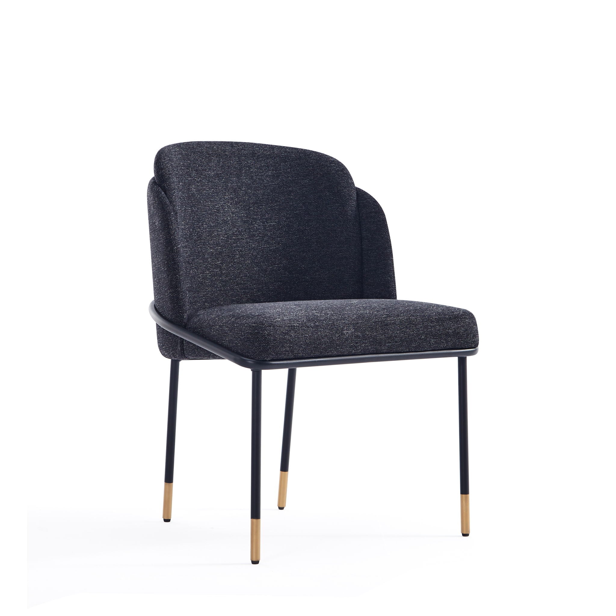 Flor Dining Chair with Twill Weave Upholstery - Available in Beige, Dark Gray, Black
