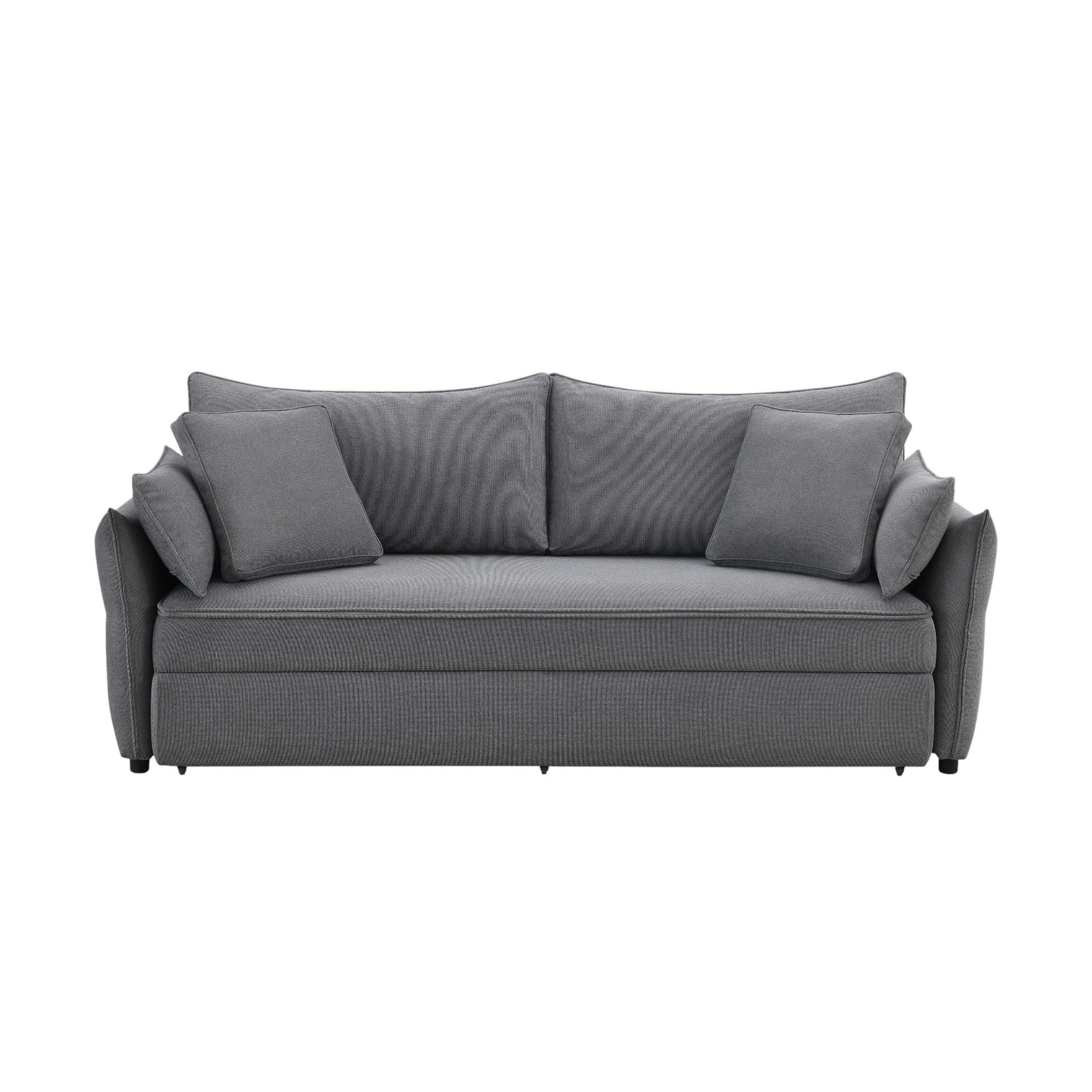 Irina Pull-Out Sleeper Sofa with Storage and Removable Cushions - Dark Gray or Blue