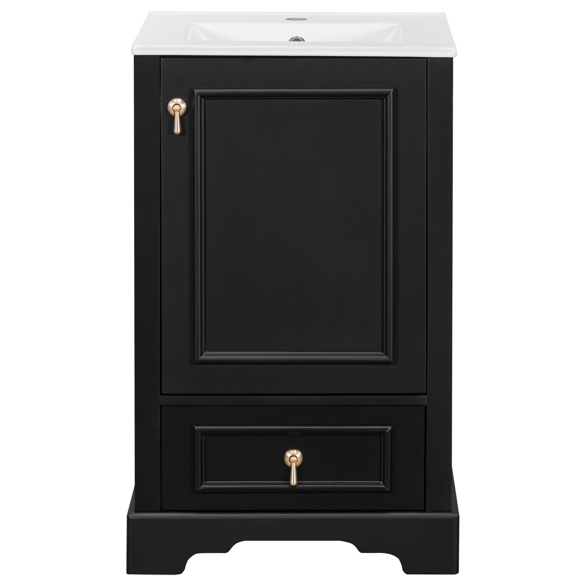 Bathroom Vanity with Sink and Adjustable U-Shaped Shelf - Multiple Colors