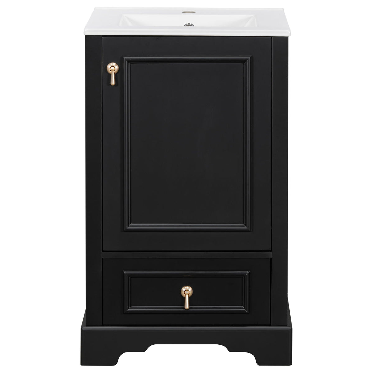Bathroom Vanity with Sink and Adjustable U-Shaped Shelf - Multiple Colors
