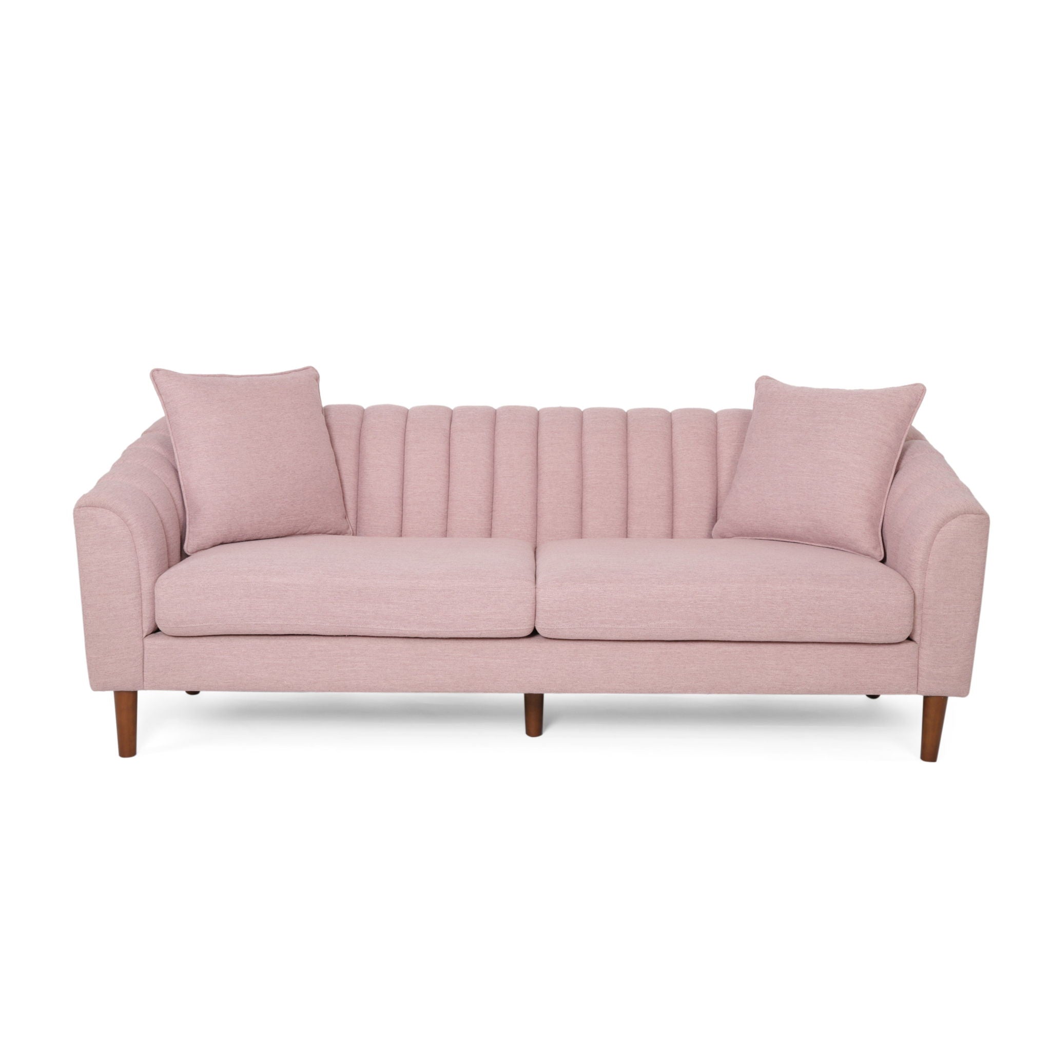 Contemporary 3 Seater Sofa with Plush Accents - Fabric