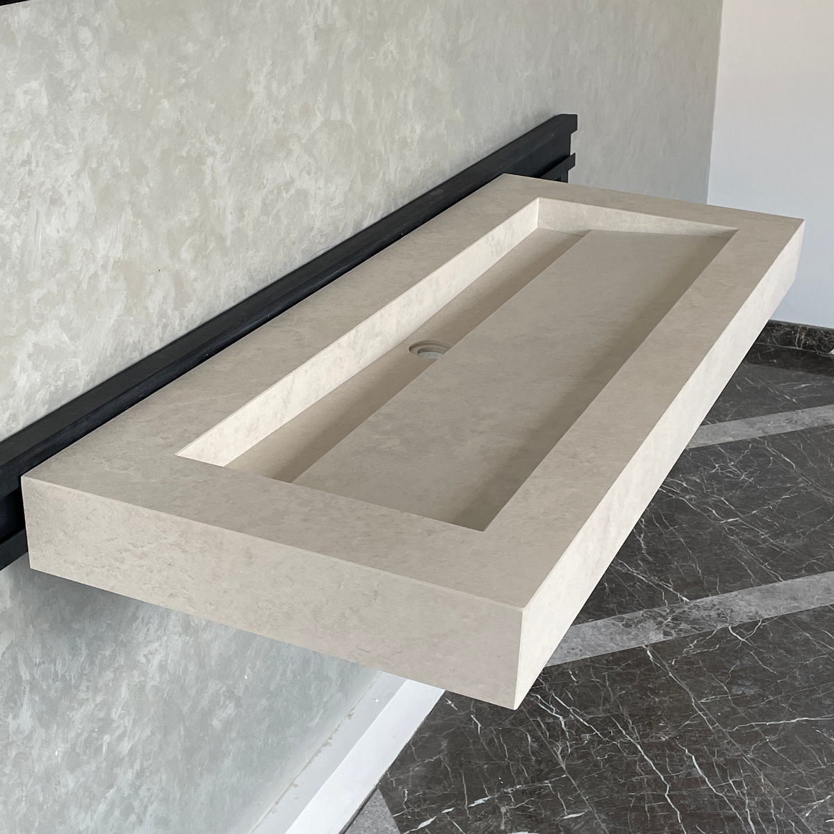 Handmade Infinity Chianca Di Ostuni Porcelain Sink: Marble Look, Custom Bathroom Vanity (ES-049)