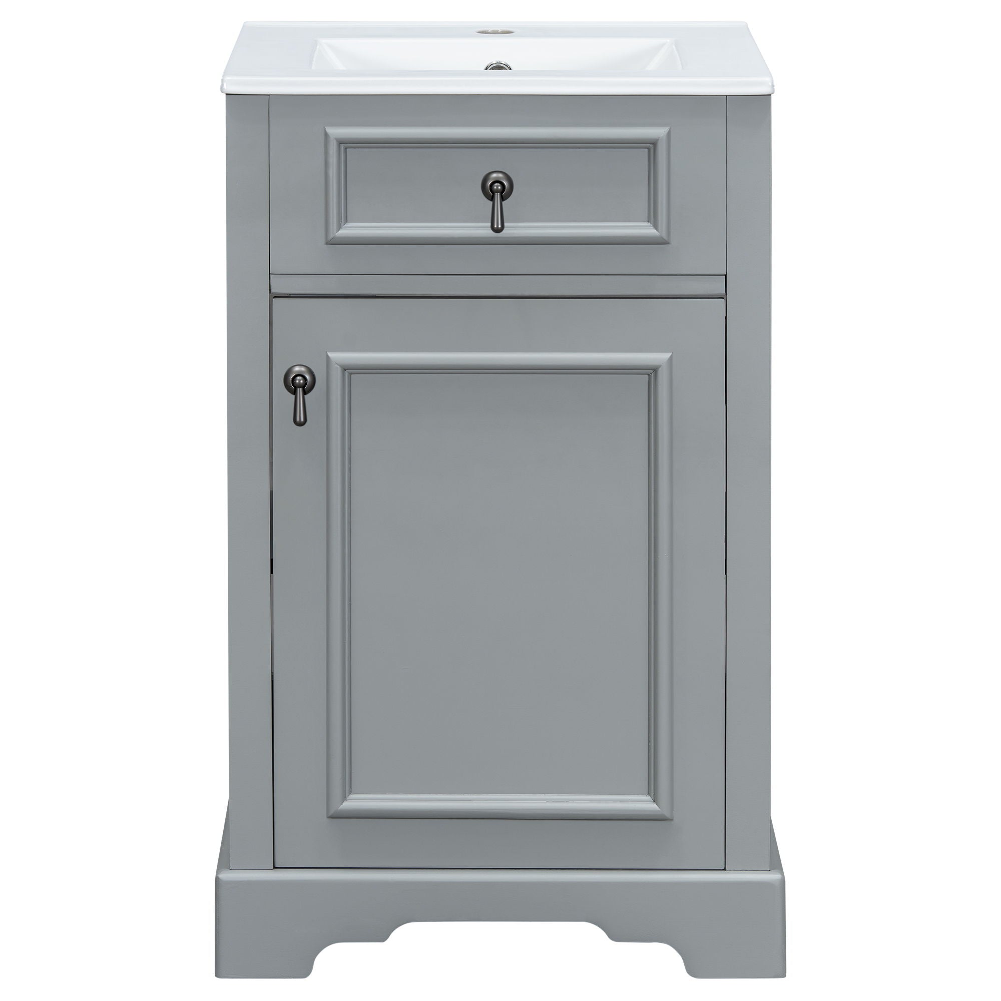 Elegant Bathroom Vanity with Ceramic Sink and Soft-Close Door - Multiple Colors
