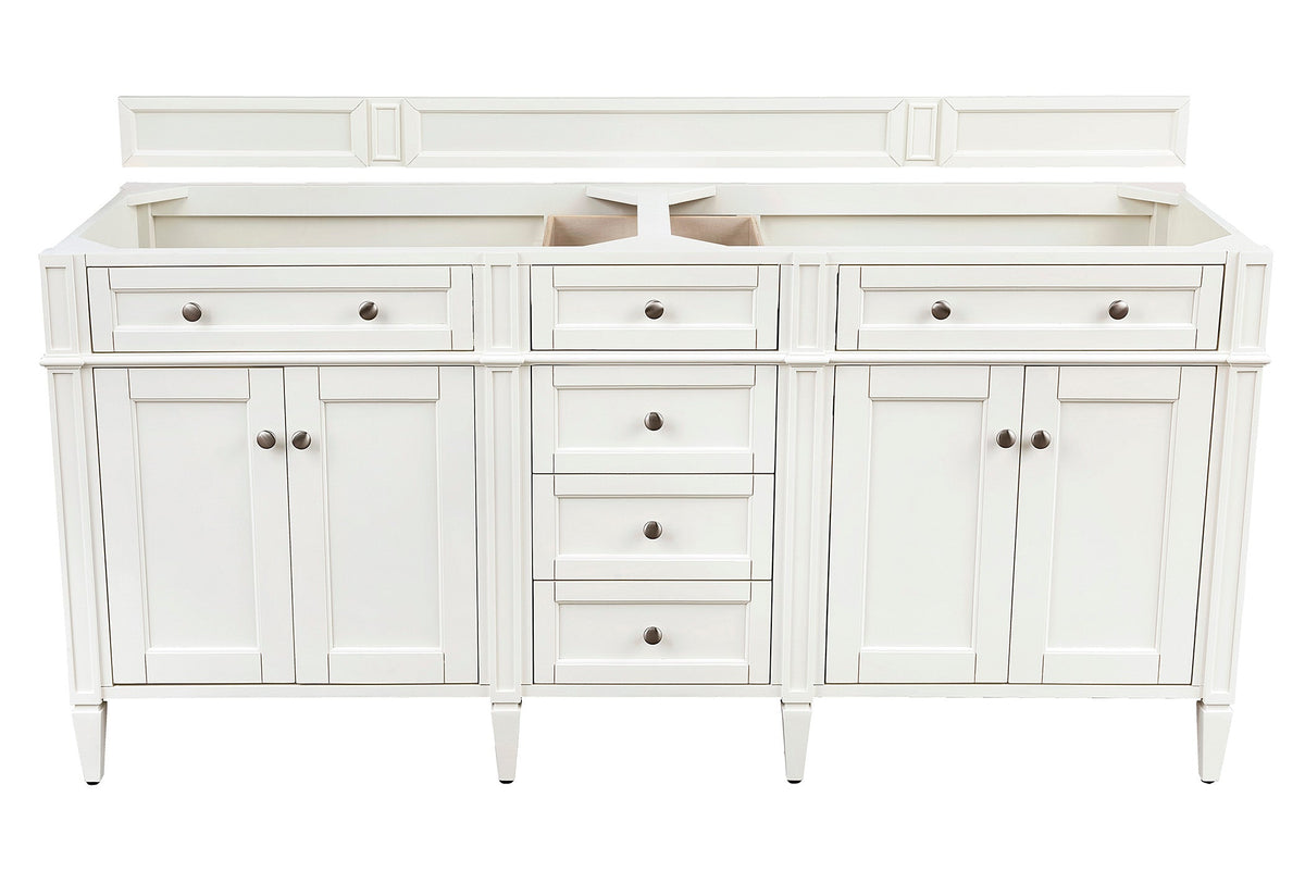 James Martin Brittany 72" Double Bathroom Vanity, Bright White