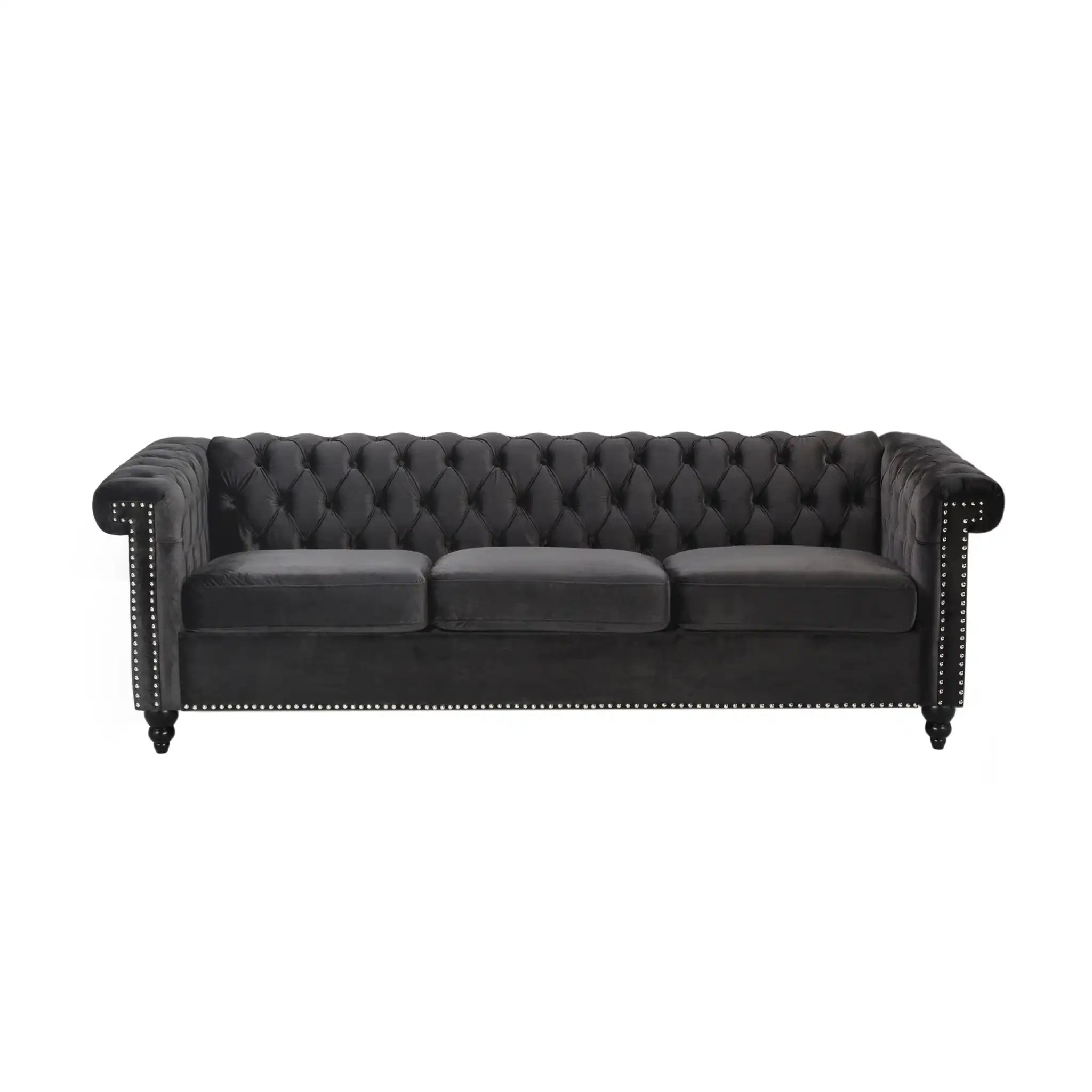 Chesterfield Style 3 Seater Sofa with Deep Button Tufting - Multiple Colors