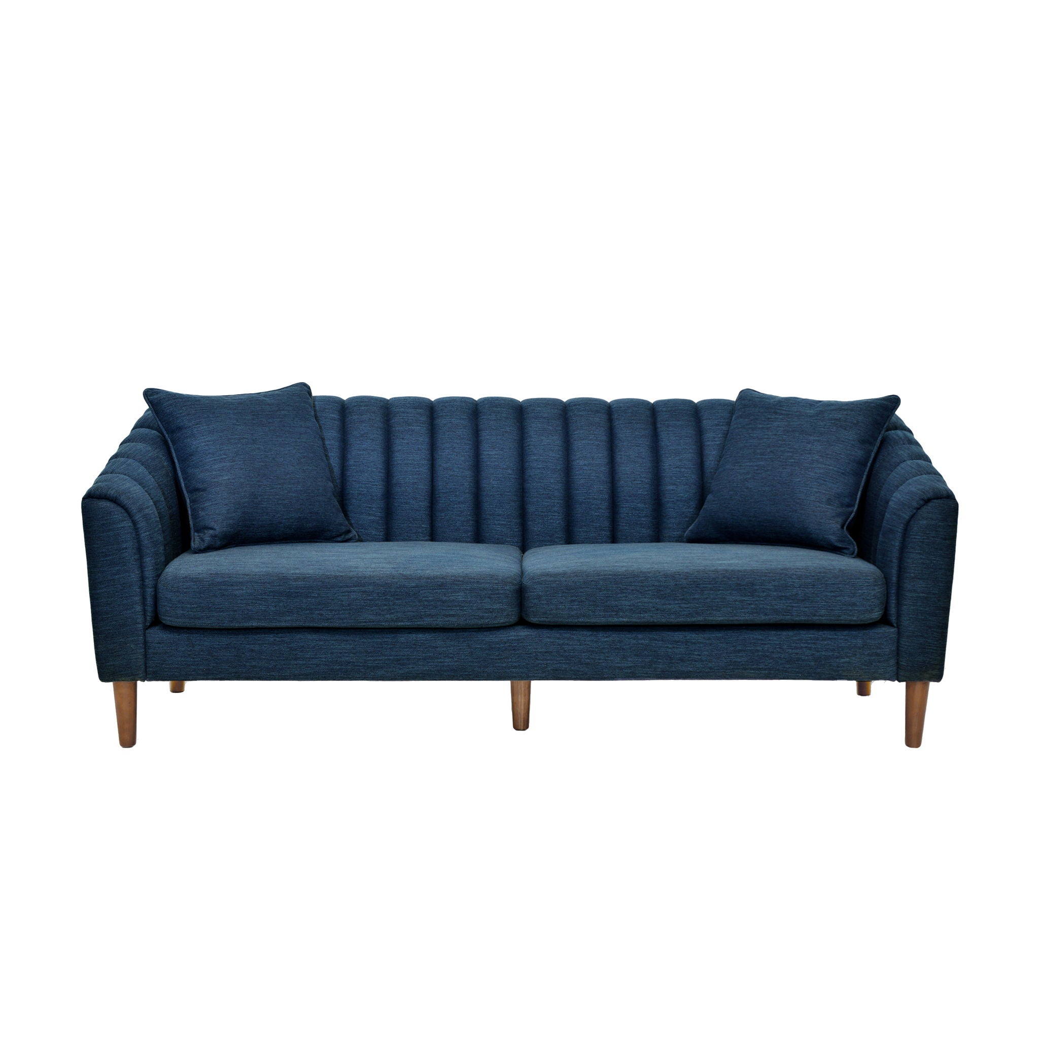 Contemporary 3 Seater Sofa with Plush Accents - Fabric