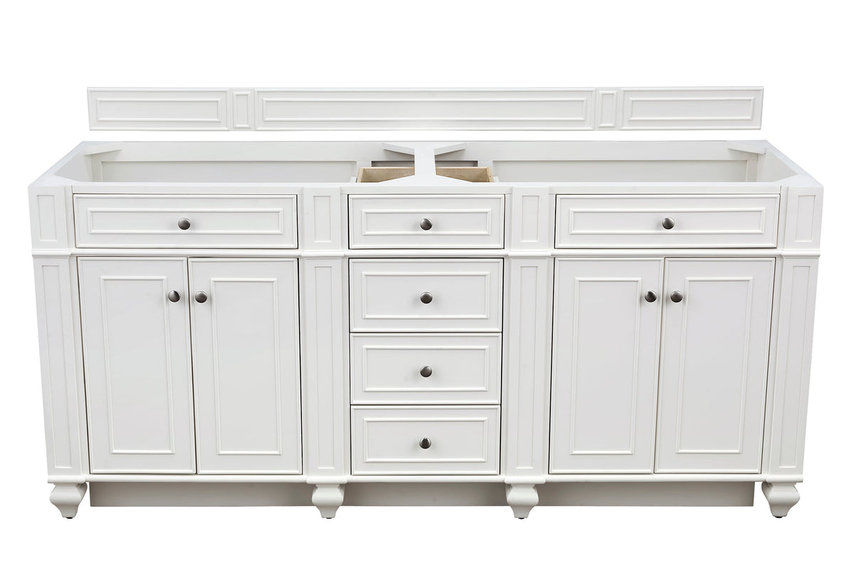 James Martin Bristol 72" Double Bathroom Vanity, Bright White
