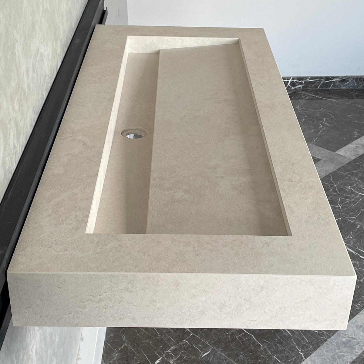Handmade Infinity Chianca Di Ostuni Porcelain Sink: Marble Look, Custom Bathroom Vanity (ES-049)