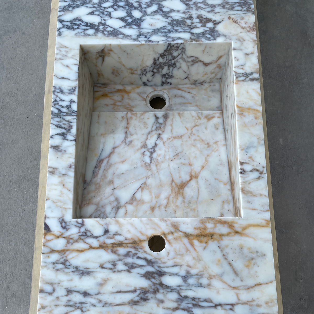 Handmade Calacatta Viola Marble Sink: Custom Vanity Top (NS-145)