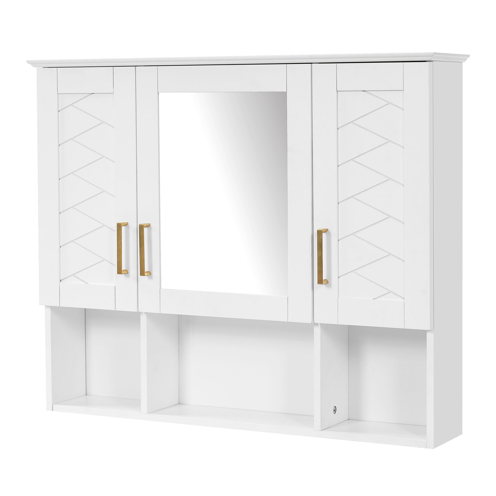 Modern Wall Mounted Medicine Cabinet with Adjustable Shelves and Soft Close Doors - Black, Blue, White