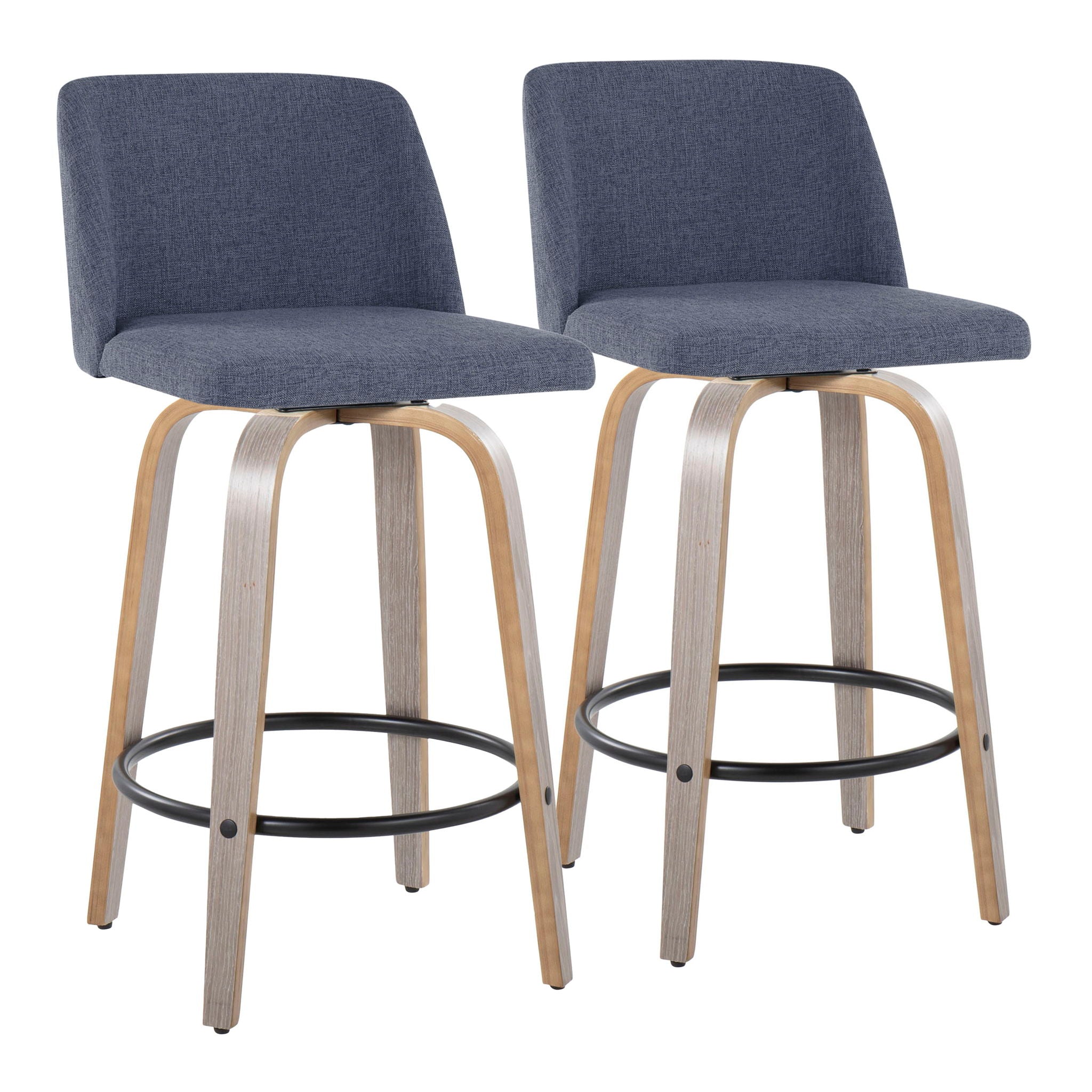 Toriano Contemporary Fixed Height Counter Stool Set of 2