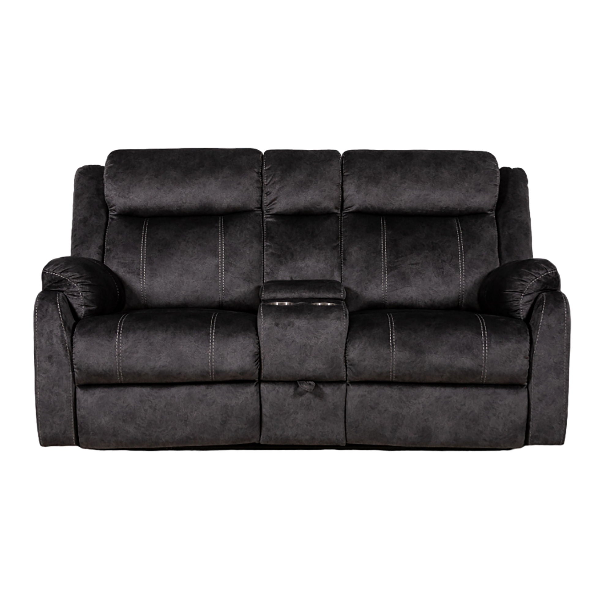 Reclining Loveseat with Manual Recline and Storage - Dark Brown or Dark Gray