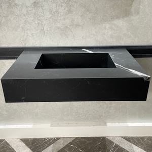 Handmade Lamar Marquina Porcelain Sink: Customizable Modern Bathroom Basin (ES-052)