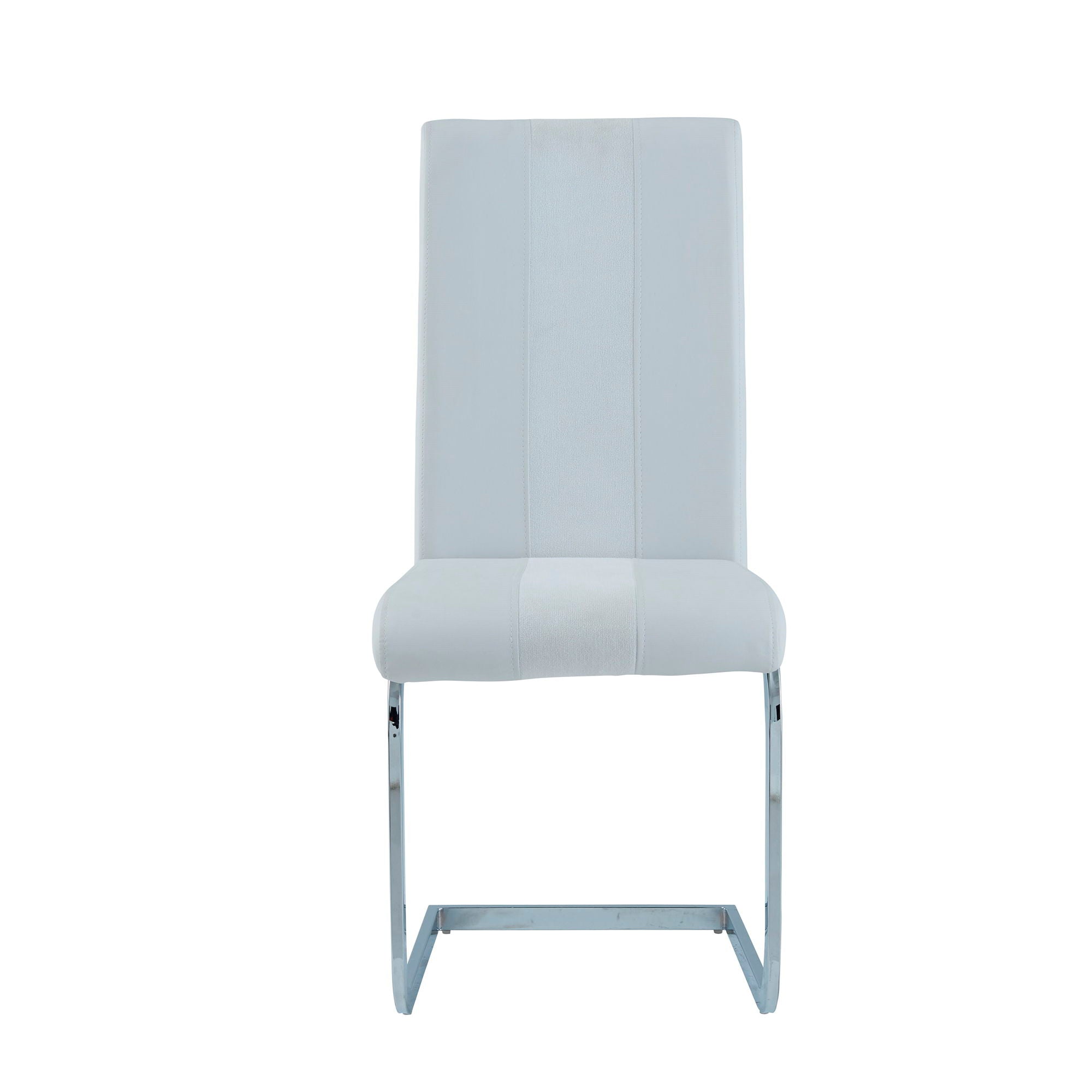 Dining Chair Set with Upholstered Seat and Metal Legs - White, Black, or Dark Gray