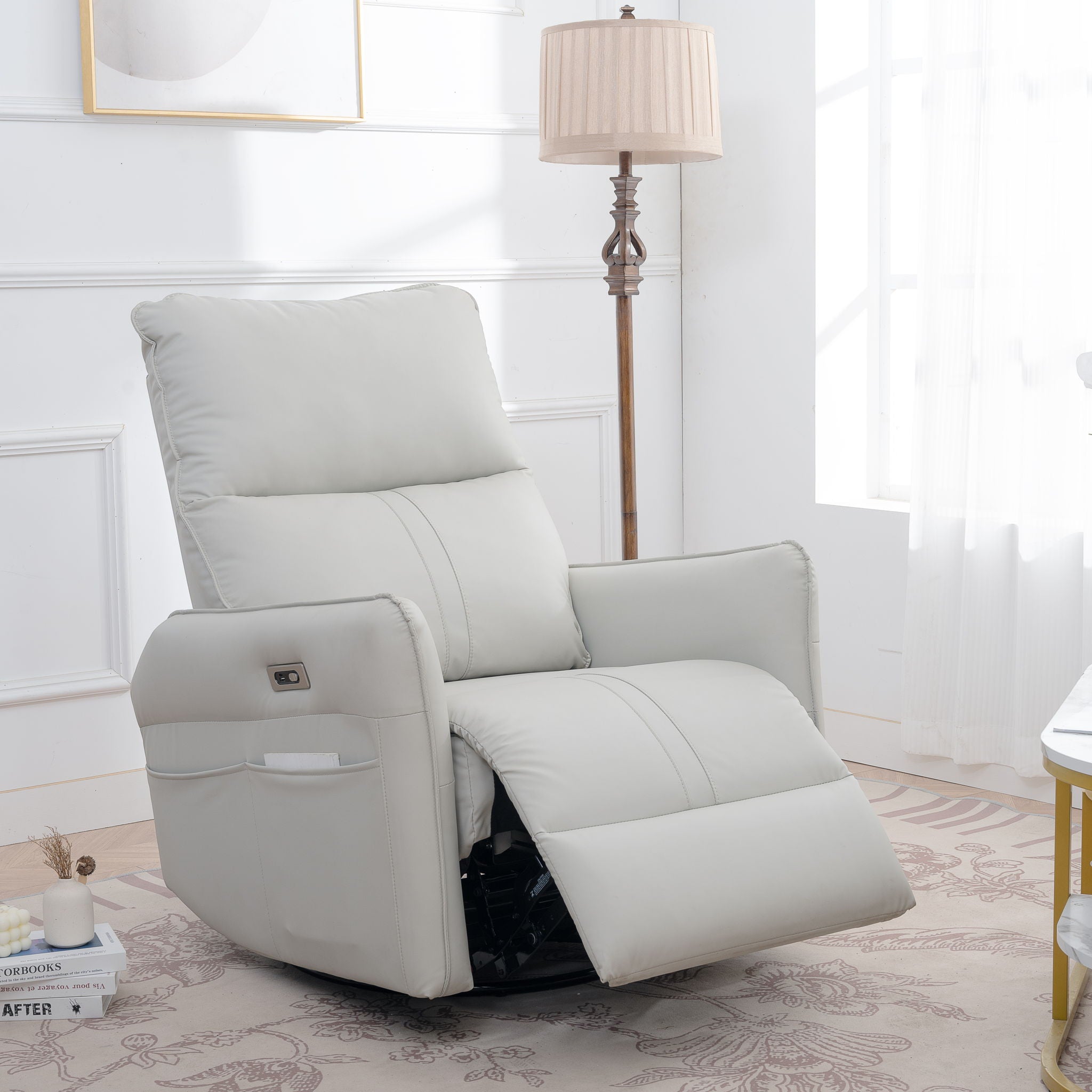 Power Swivel Rocker Recliner Chair with USB Ports