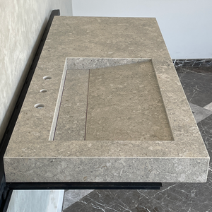 Handcrafted Custom Dekton Grigio Porcelain Bathroom Sink: Custom Vanity Top or Wall Mount (ES-043)