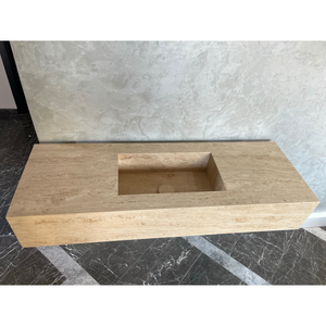 HANDCRAFTED CUSTOM TRAVERTINE SINK (TR-051)