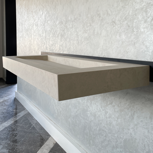 Handmade Infinity Chianca Di Ostuni Porcelain Sink: Marble Look, Custom Bathroom Vanity (ES-049)