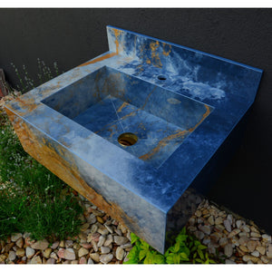 HANDCRAFTED OCEAN BLUE HIGH ENGINEERED STONE SINK (ES-034)