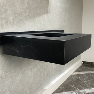 Handmade Lamar Marquina Porcelain Sink: Customizable Modern Bathroom Basin (ES-052)