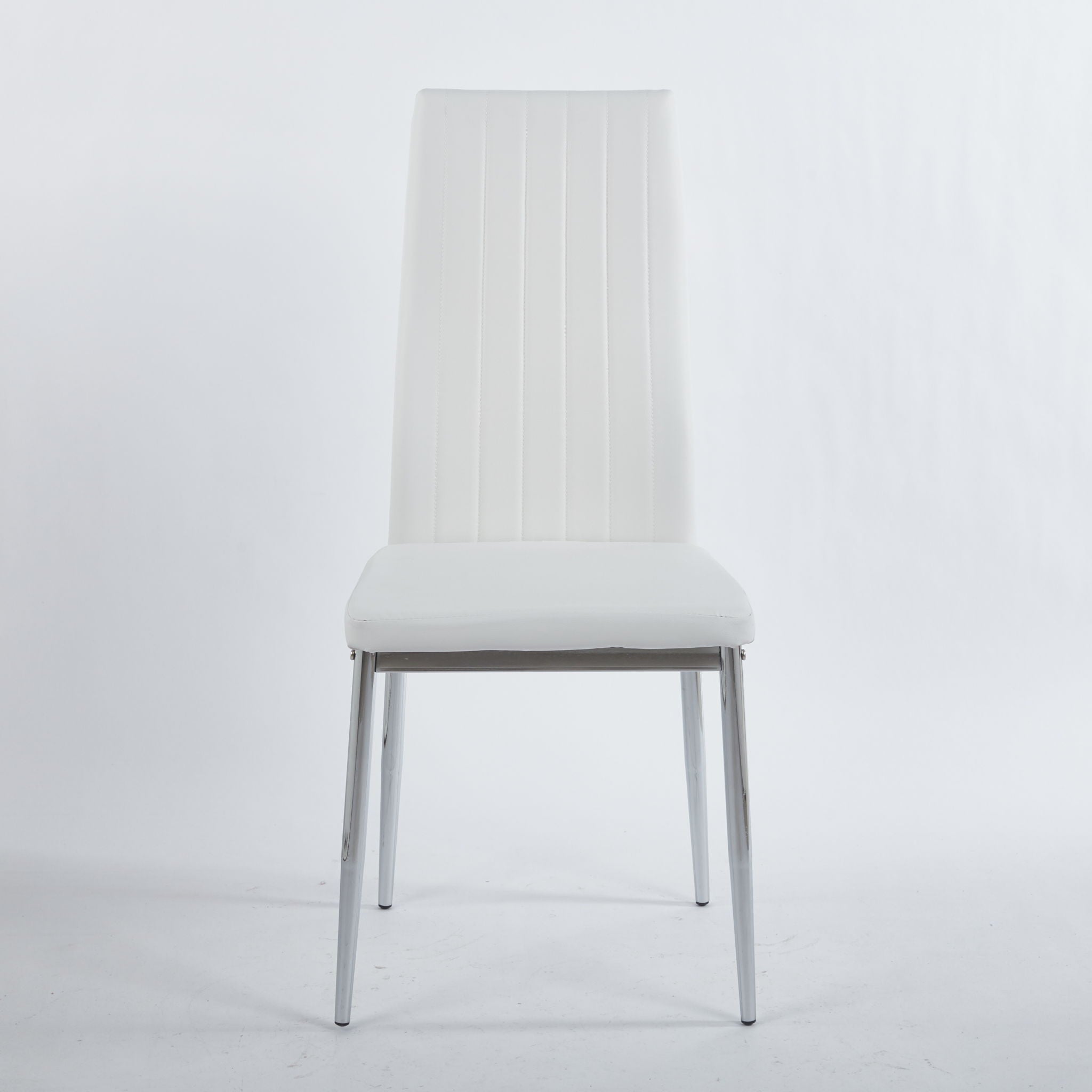 Minimalist Design Dining Chair Set of 4 with Metal Frame - Black or White