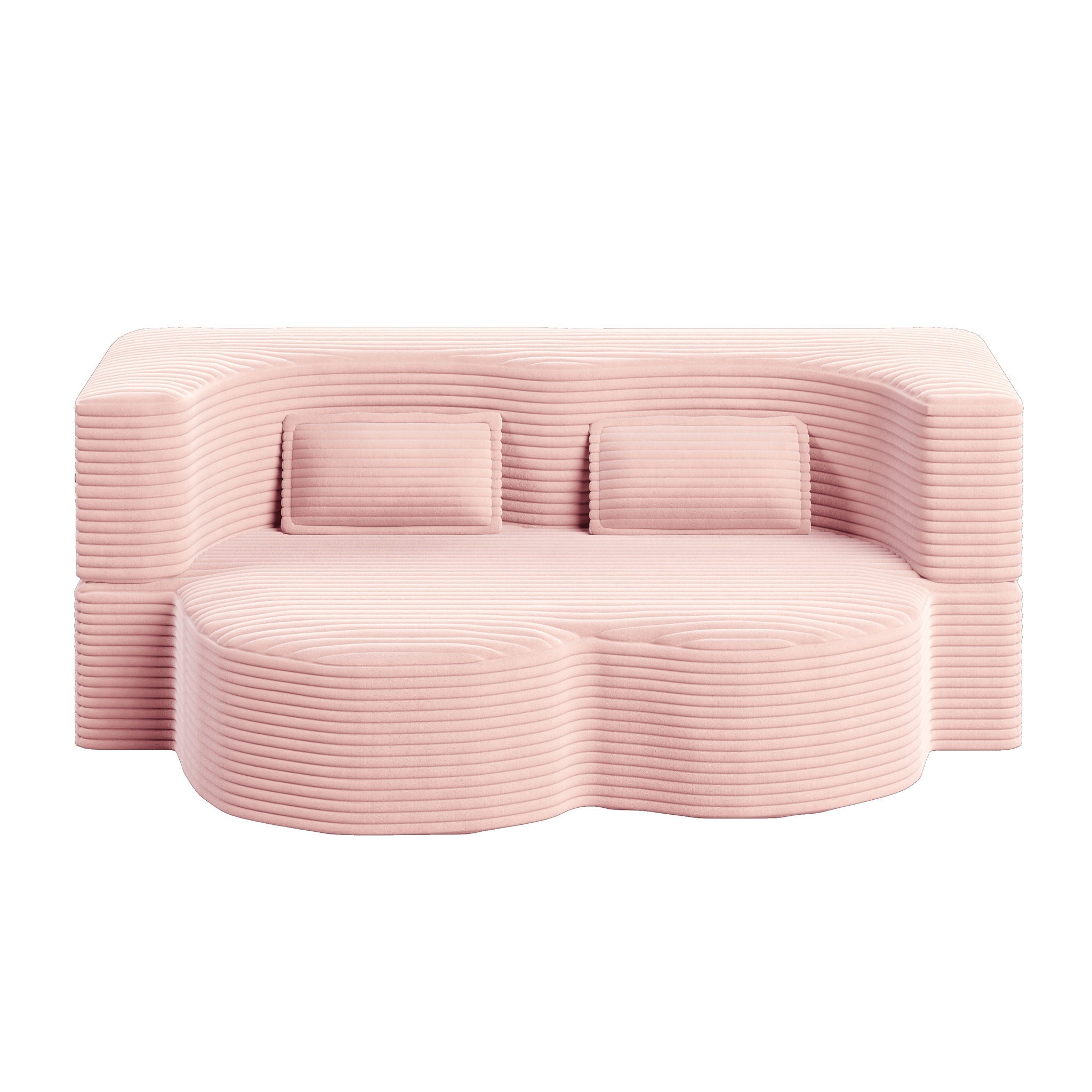 Convertible Foam-Filled Sleeper Sofa Bed with Two Pillows - Fabric