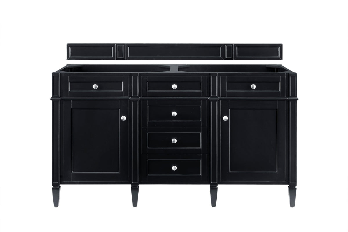 James Martin Brittany 60" Double Bathroom Vanity, Black Onyx