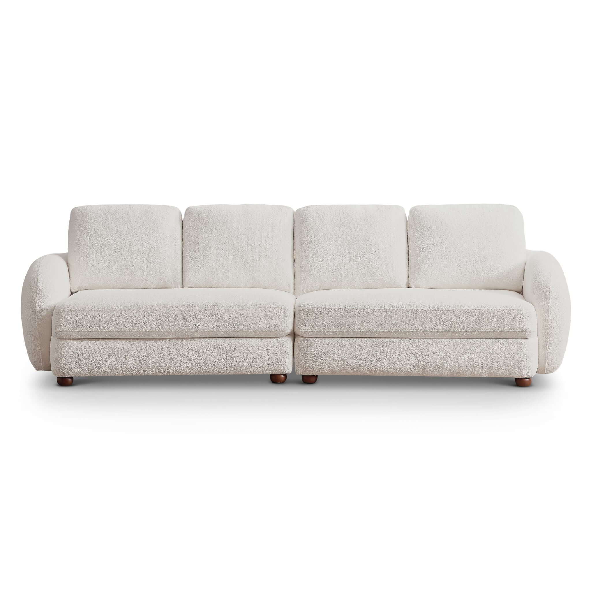 Paton Comfortable Sofa with Solid Wood Frame - Orange or Beige