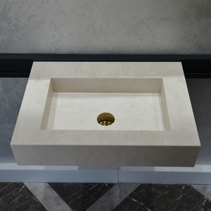 HANDCRAFTED LIGHT PEARL CUSTOM MARBLE SINK (NS-036)