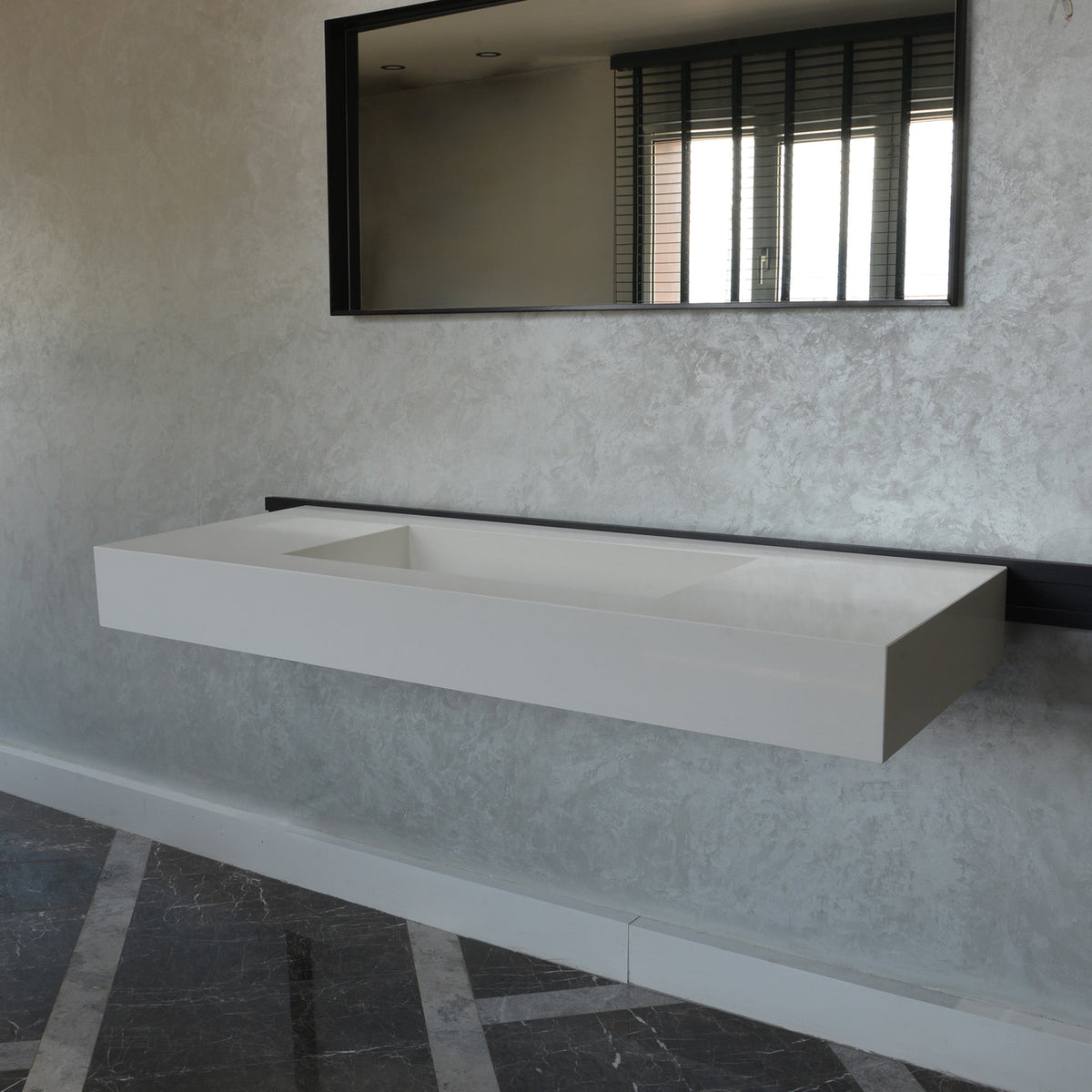 Quartz Bathroom Vanity With Single Sink (QU-092)