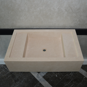 Custom Handmade Light Pearl Marble Sink (NS-079)