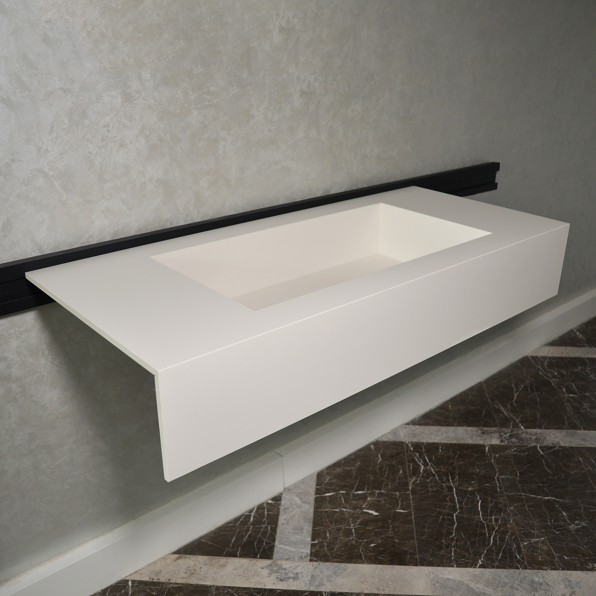 HANDCRAFTED INFINITY ABSOLUTE WHITE ENGINEERED PORCELAIN SINK (ES-062)